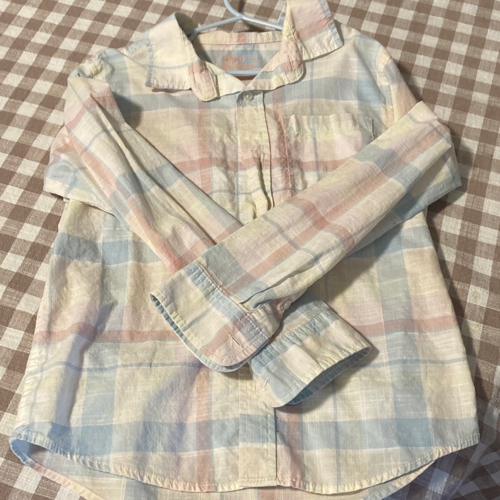 Cat & Jack Multicolor Plaid Button Down Shirt